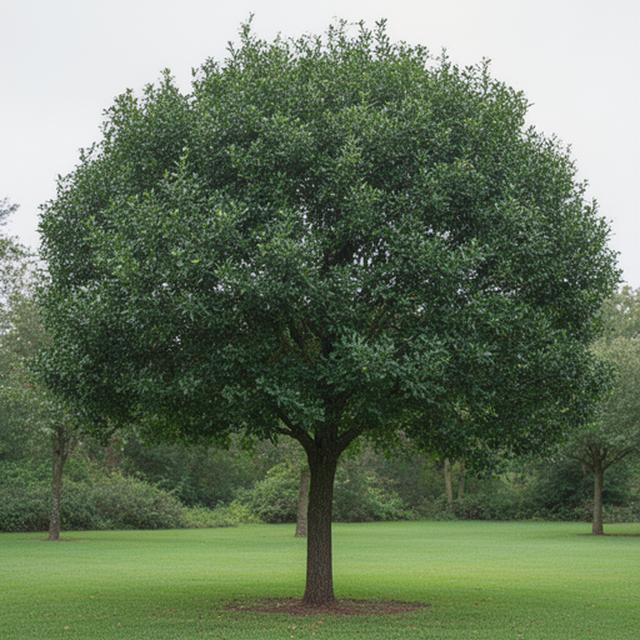 Fachgerecht gepflegter Baum auf einem Parkgrundstück mit ruhiger Grünfläche